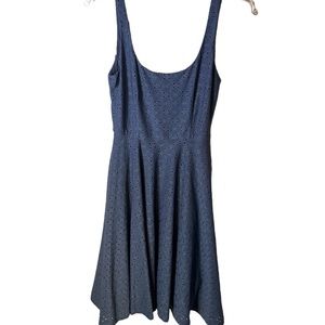 Anthropologie Hutch Olivia Style Soft Blue Intricate Eyelet Dress Back Cutout